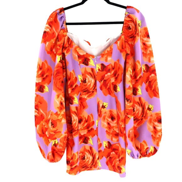 Asos Design Mini Dress Womens 2 Purple Coquette Twee Romantic Floral Casual - Picture 4 of 12